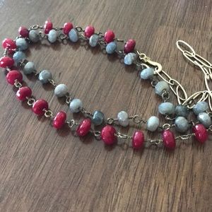 ⚜️Beautiful 🎀 gold & rounded quartz long necklace